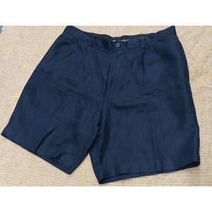 Brooks brothers 100% Irish linen mens size 38 DAD shorts navy blue